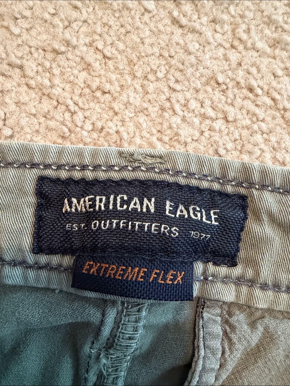 American Eagle Extreme Flex Olive Green cotton shorts in size 30.